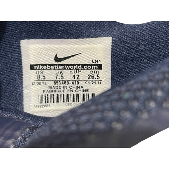 Nike Flywire Men’s Size 8.5 Lunarlon Dark Blue & White Sneakers - Picture 5 of 6